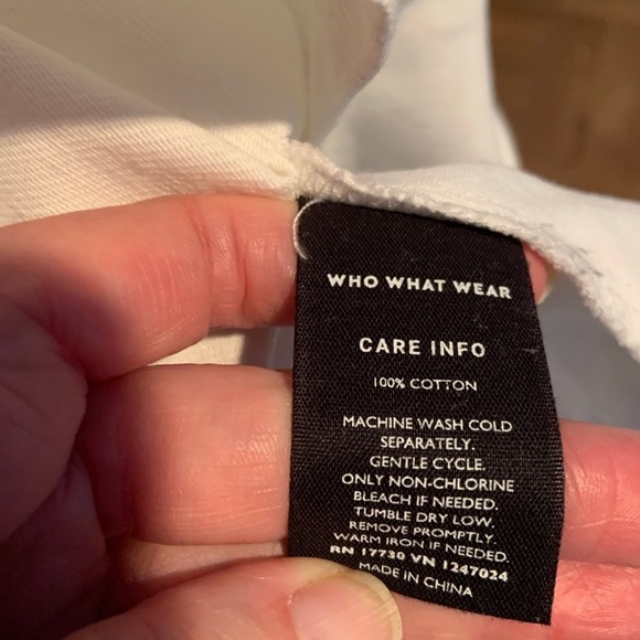 Who What Wear White Denim Button Down Dress Size Large - Picture 6 of 7